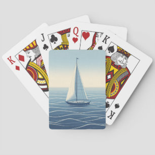 Sailboat on the high seas  poker cards