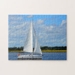 Sailboat On The River Jigsaw Puzzle at Zazzle