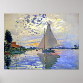 Sailboat on the Seine River Poster