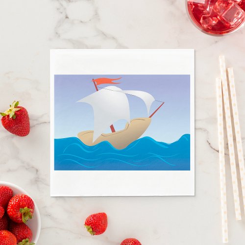 Sailboat On The Waves Napkins