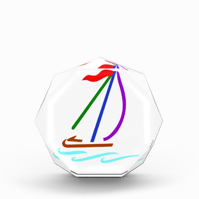 Sailboat Outline Acrylic Award (Front)