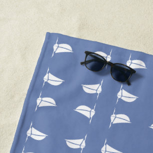 Sailboat Outline Beach Towel