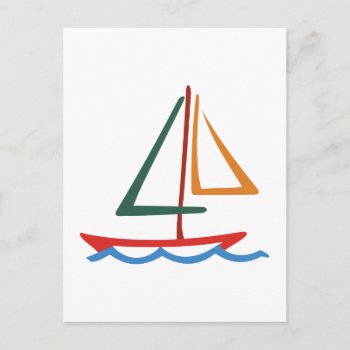 Sailboat Outline Postcard by Grandslam_Designs at Zazzle