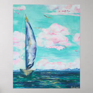 sailboat painting poster
