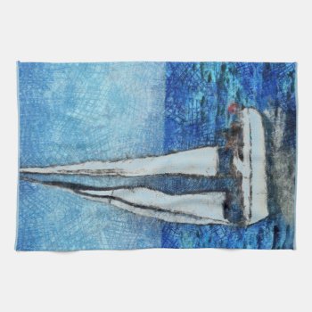 Sailboat Painting Towel by ARTBRASIL at Zazzle