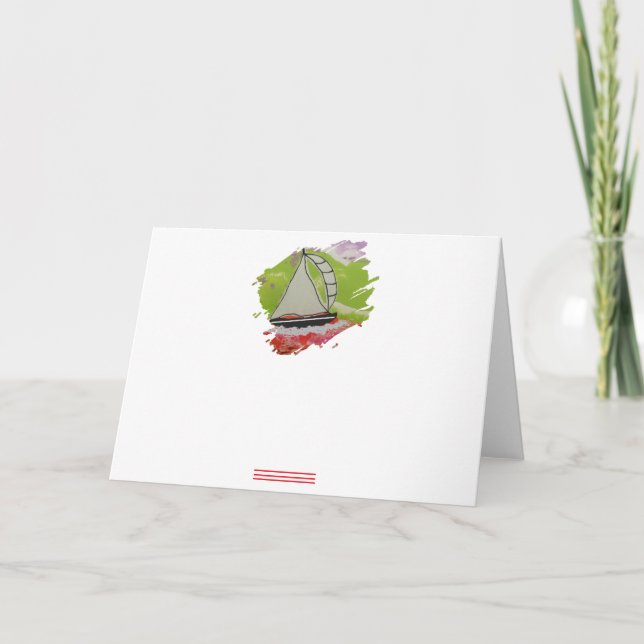 Sailboat Paintstroke Note Card (Front)