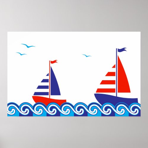 Sailboat Pair Poster