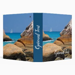 Sailboat Passing By the Beach 3 Ring Binder