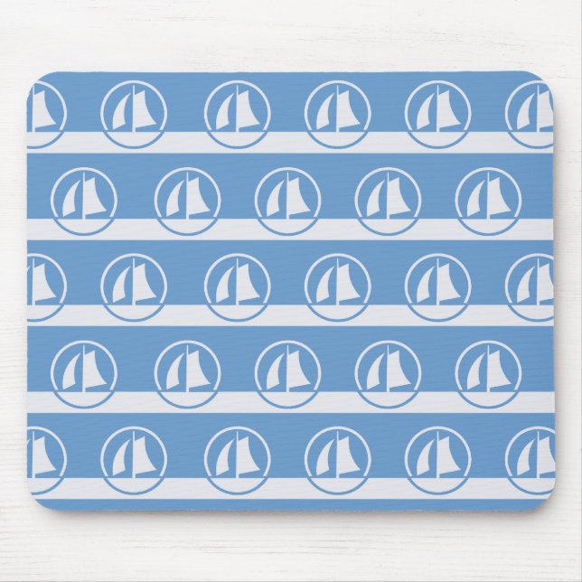 Sailboat pattern custom color mousepad (Front)