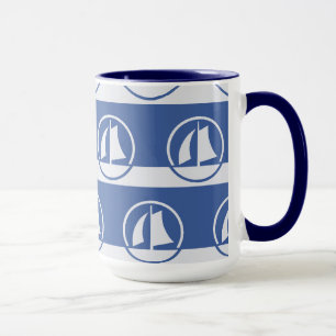 Sailboat pattern custom color mugs