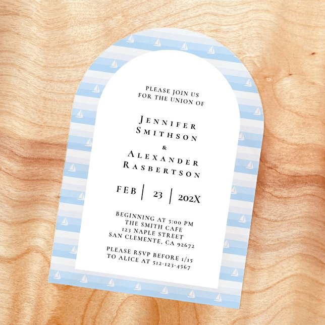Sailboat Pattern Wedding Invitation (Creator Uploaded)