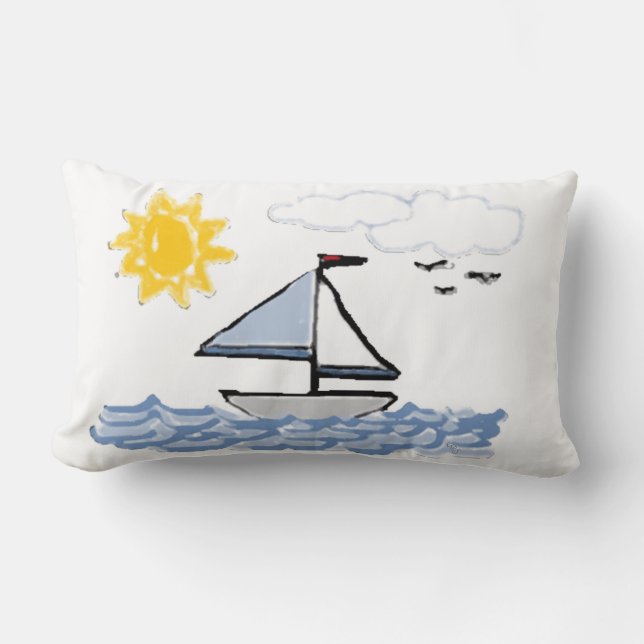 Sailboat PB Lumbar Pillow (Front)