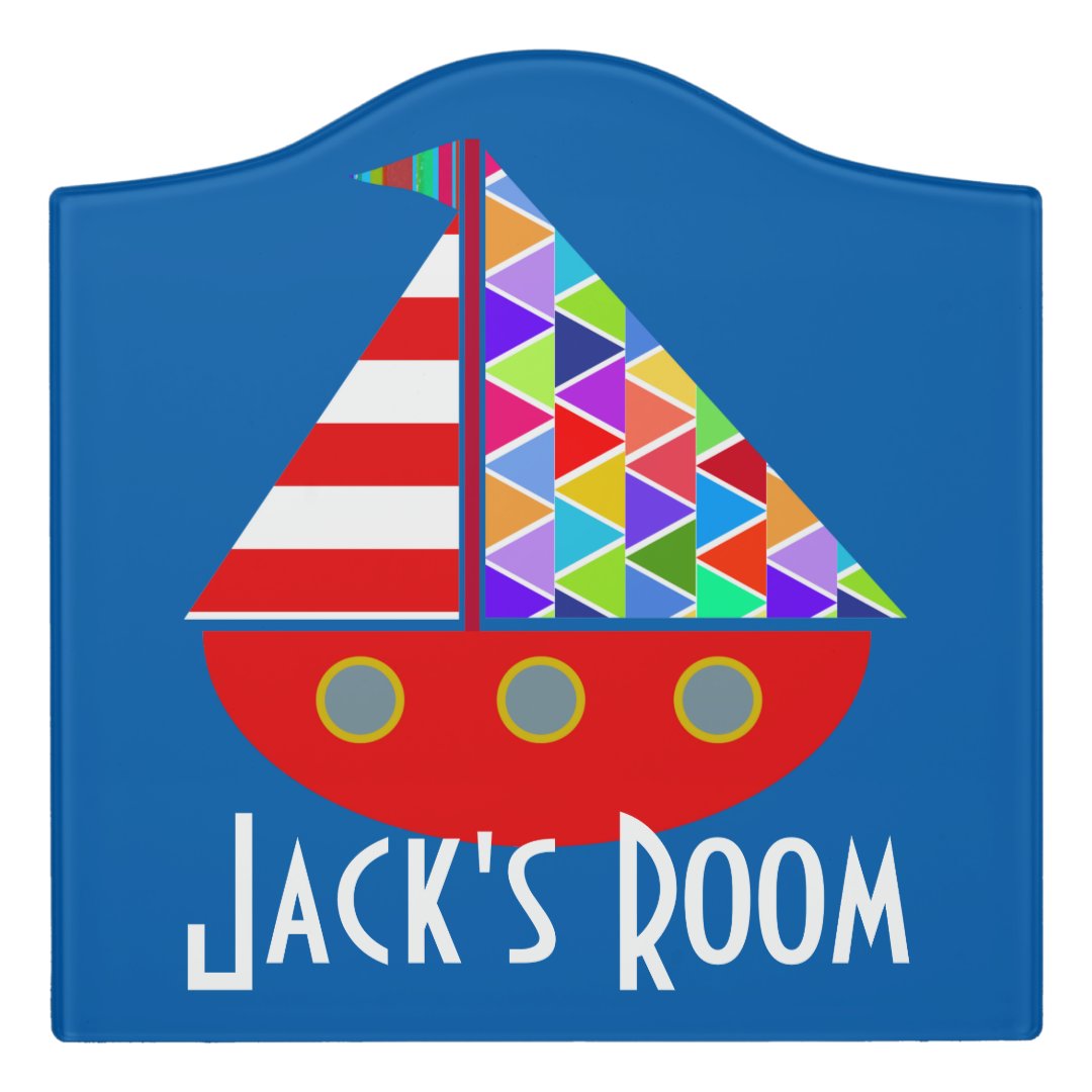 Sailboat, Personalized Children's Room Sign Zazzle