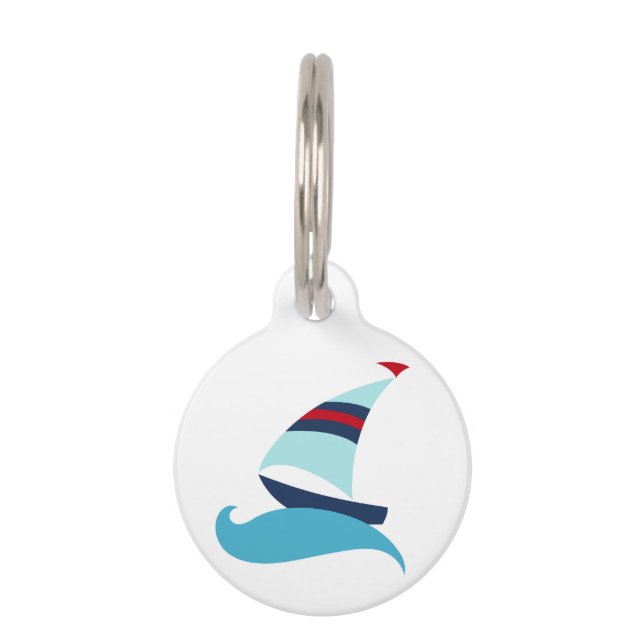 Sailboat Pet ID Tag (Front)