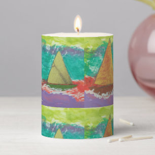 Sailboat Pillar Candle