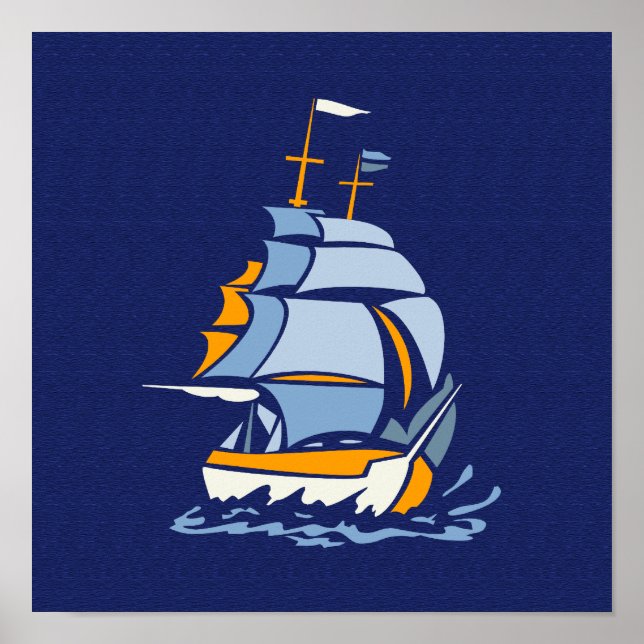 Sailboat poster, customizable poster (Front)