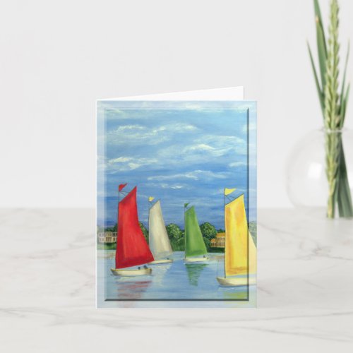Sailboat Race 4x56 Note Card