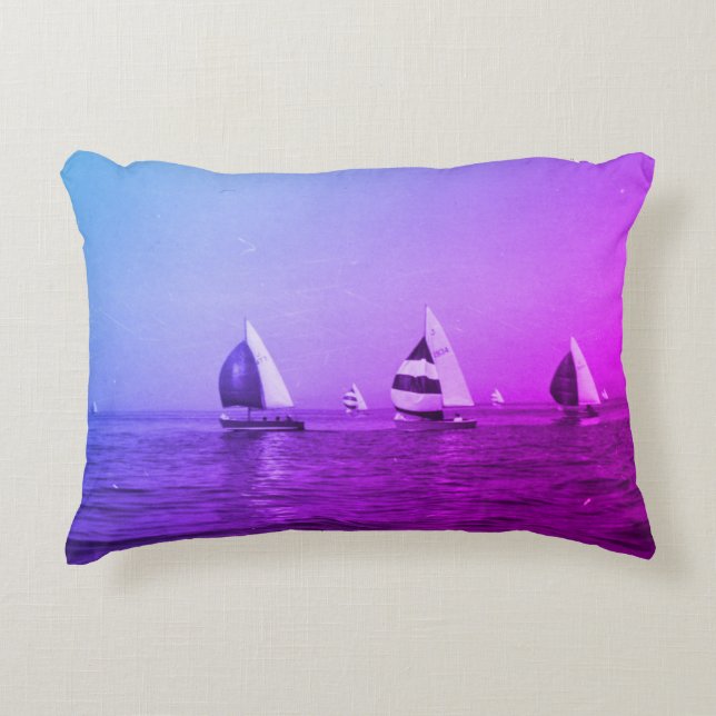 Sailboat Race Accent Pillow (Front)