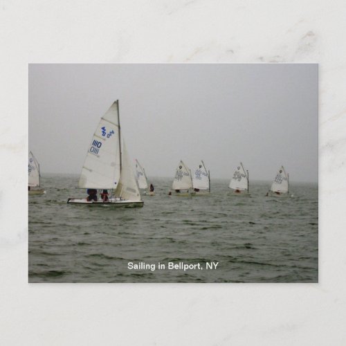 Sailboat races at Bellport Dock Bellport NY Postcard