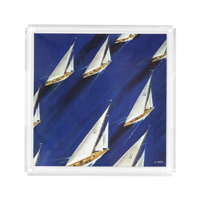 Sailboat Regatta by Ski Weld Acrylic Tray (Front)
