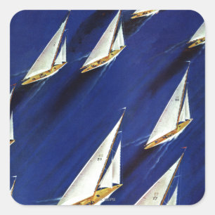 Sailboat Regatta by Ski Weld Square Sticker