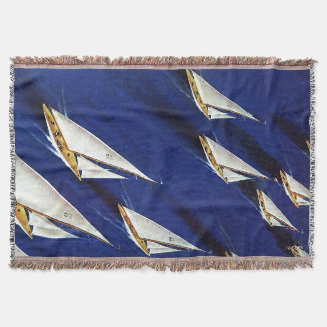 Sailboat Regatta by Ski Weld Throw Blanket (Front)