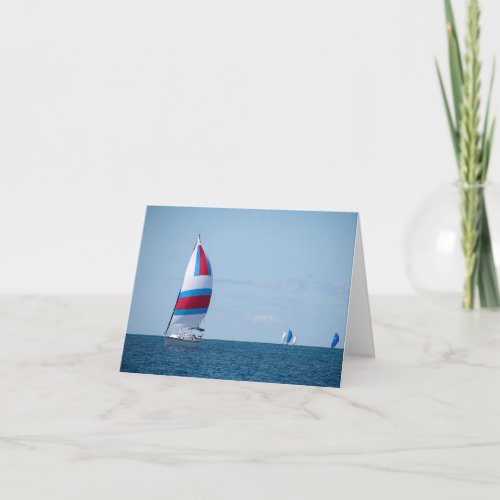 sailboat regatta on Lake Michigan Card