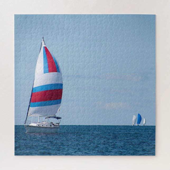 Sailboat Regatta On Lake Michigan Jigsaw Puzzle (Vertical)