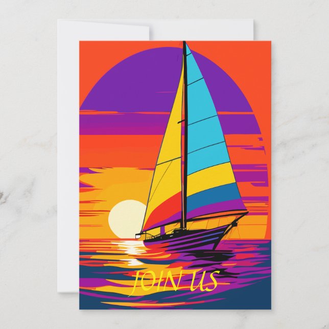 Sailboat Retirement Party Invitation (Front)