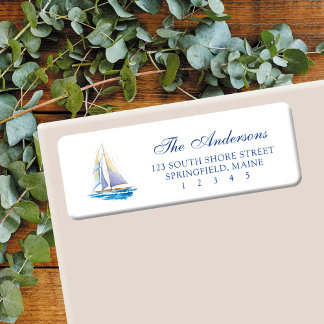 Sailboat Return Address Label