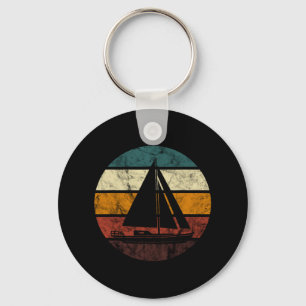 Sailboat Sailing Retro Vintage Sail Boat Sailor Bo Keychain