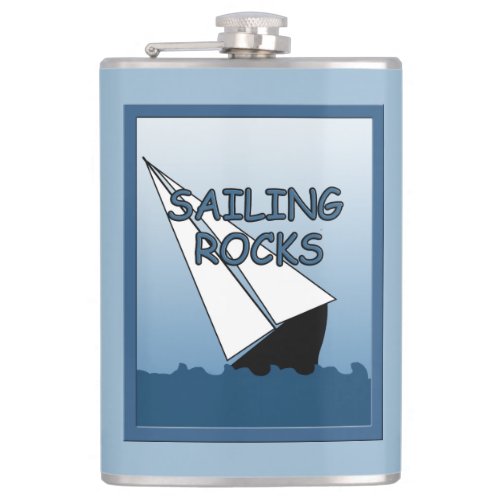 Sailboat Sailing Rocks Funny Flask