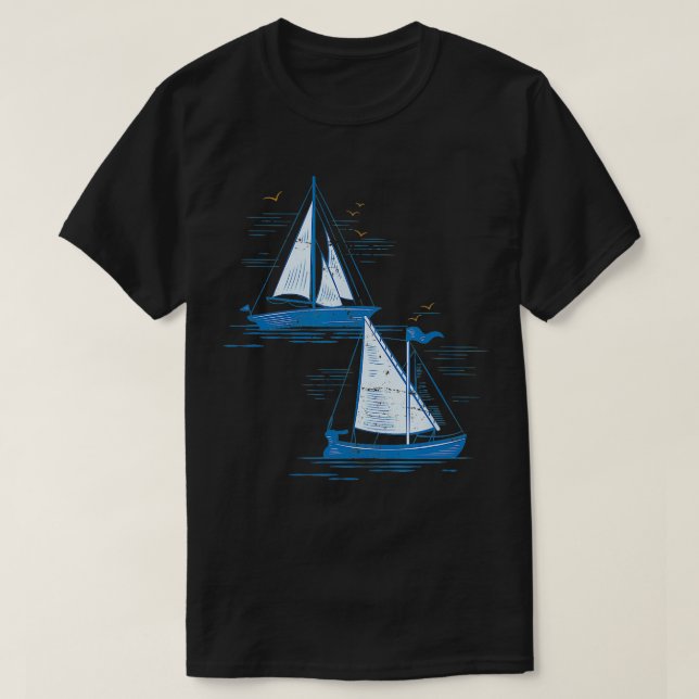 Sailboat Sailing  T-Shirt (Design Front)