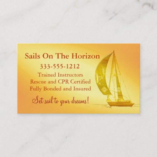 Sailboat Sales  Lessons Business Card customizable