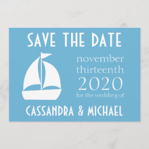 Sailboat Save The Date (Sky Blue)