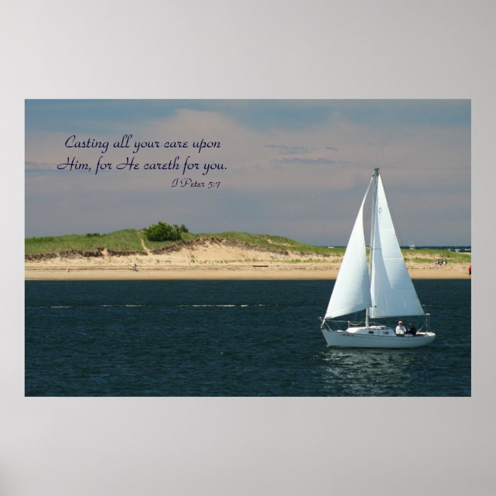 Sailboat, scripture poster