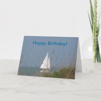 Sailboat - Sea Birthday Card by patsarts at Zazzle