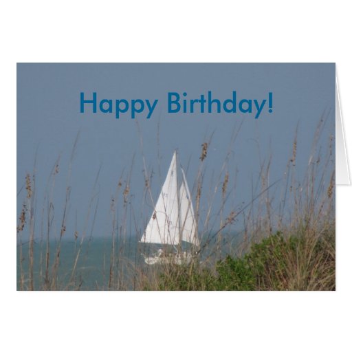 Sailboat - Sea Birthday Card | Zazzle