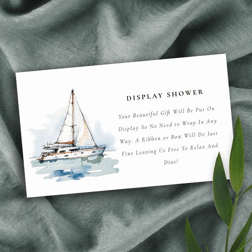 Sailboat Seascape Display Shower Bridal Shower Enclosure Card