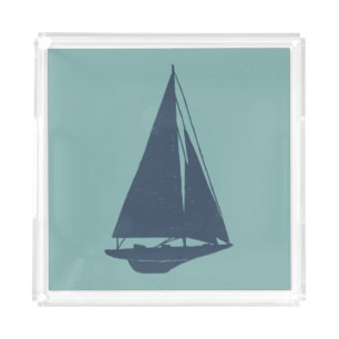 Sailboat Silhouette Acrylic Tray