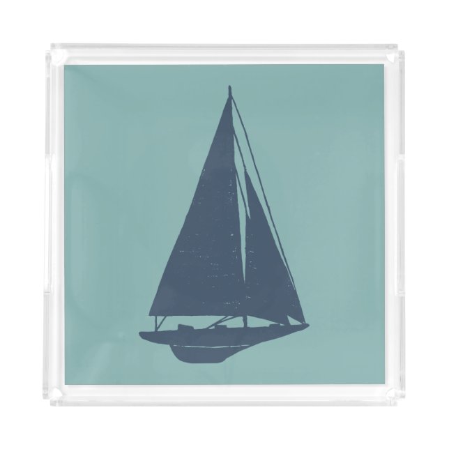 Sailboat Silhouette Acrylic Tray (Front)