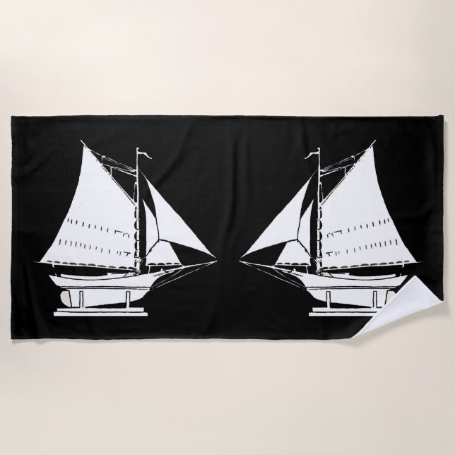 sailboat silhouette beach towel (Front)