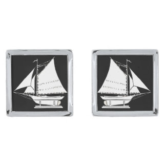 sailboat silhouette cufflinks