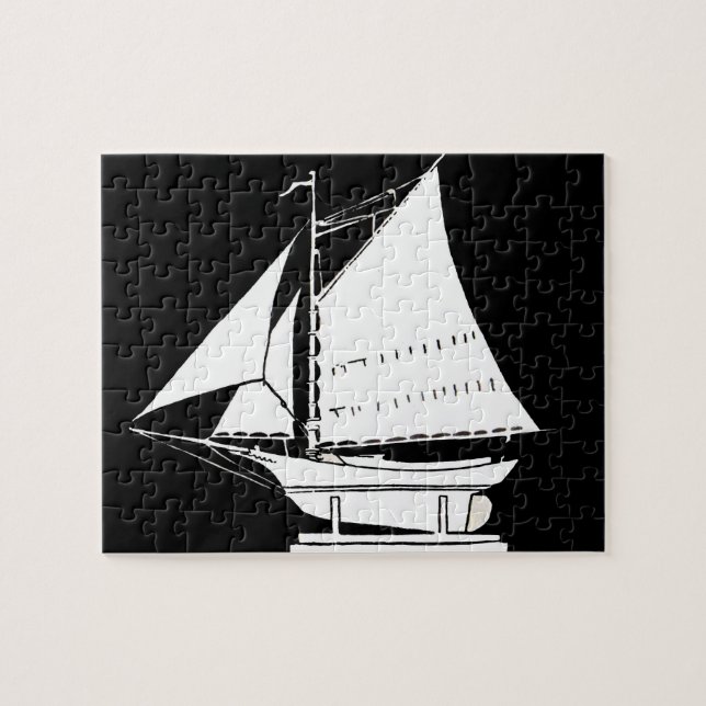 sailboat silhouette jigsaw puzzle (Horizontal)