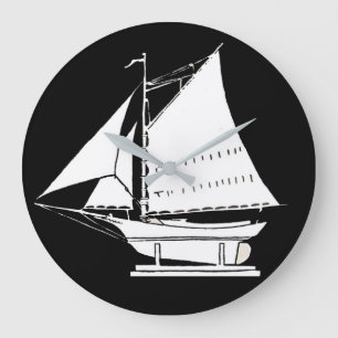 sailboat silhouette large clock