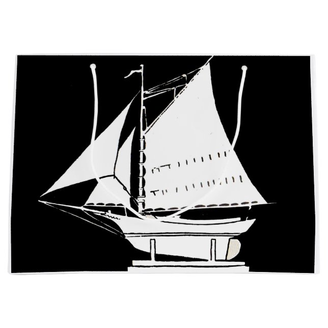 sailboat silhouette large gift bag (Front)