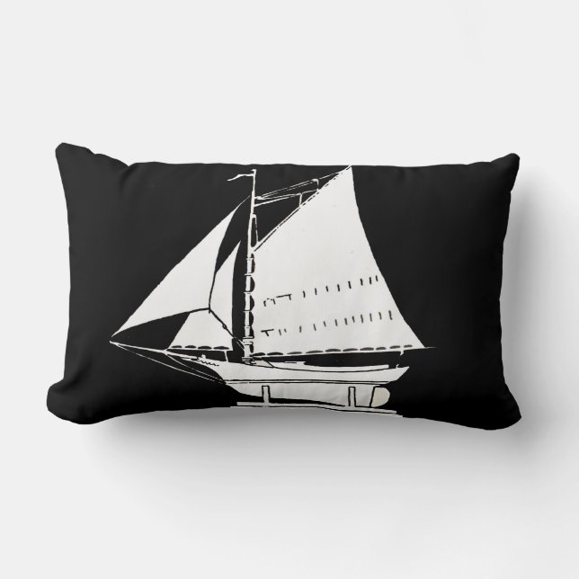 sailboat silhouette lumbar pillow (Front)