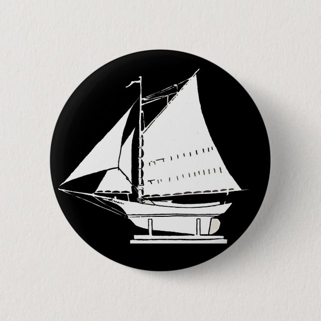 sailboat silhouette pinback button (Front)