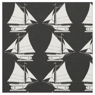 sailboat silhouette print fabric