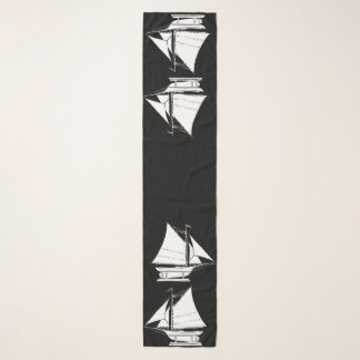 sailboat silhouette print scarf